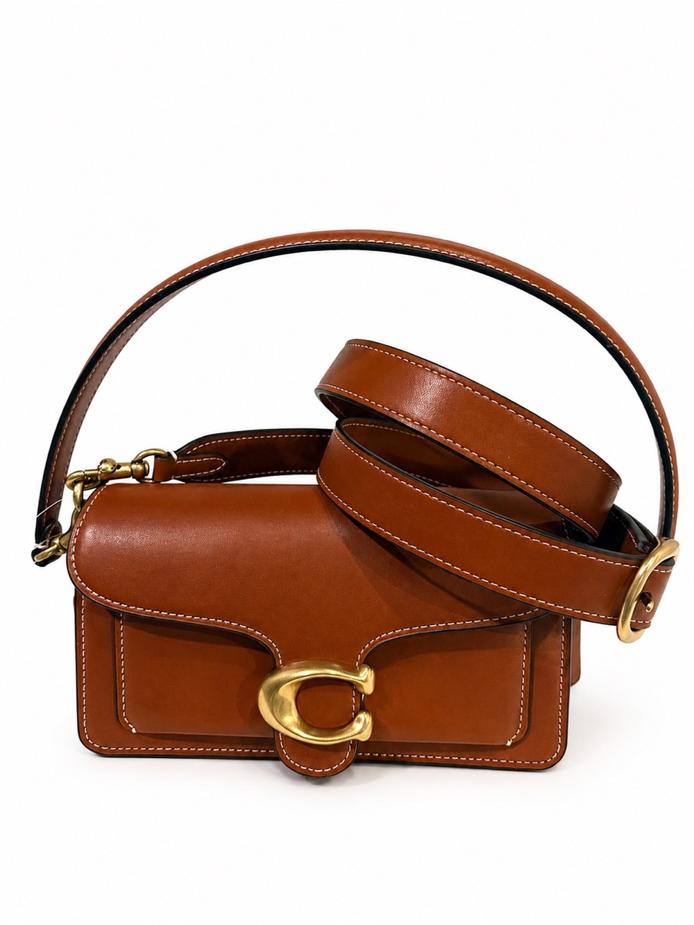 Coach Tabby 20 Full Grain Leather B4/Tan NWT Brass Shoulder Crossbody - Picture 4 of 12